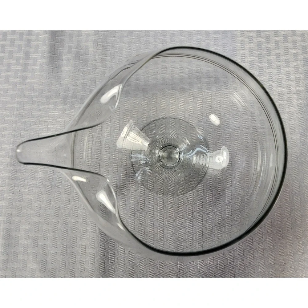 Vintage West Virginia Glass Footed Cocktail Martini Pitcher Silver Platium Rings